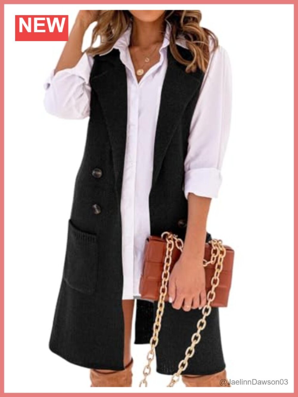 Kinghua Womens Long Sweater Vest Sleeveless Cardigan Button Down